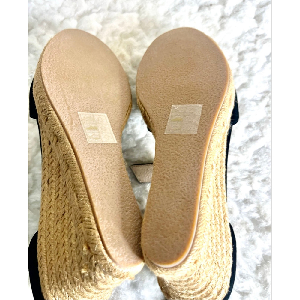 Jack Rogers Palmer black ankle strap espadrille wedge shoes women size 8.5M - Picture 9 of 9